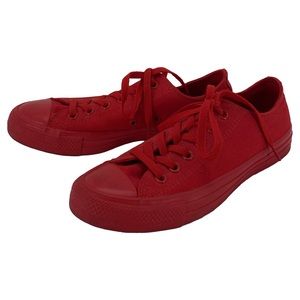 Converse red low top sneakers